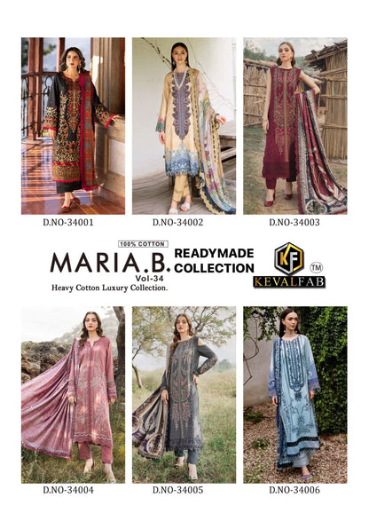 Maria B Vol 34 Heavy Cotton Luxury Collection Keval Fab Karachi Readymade Suits Supplier Ahmedabad