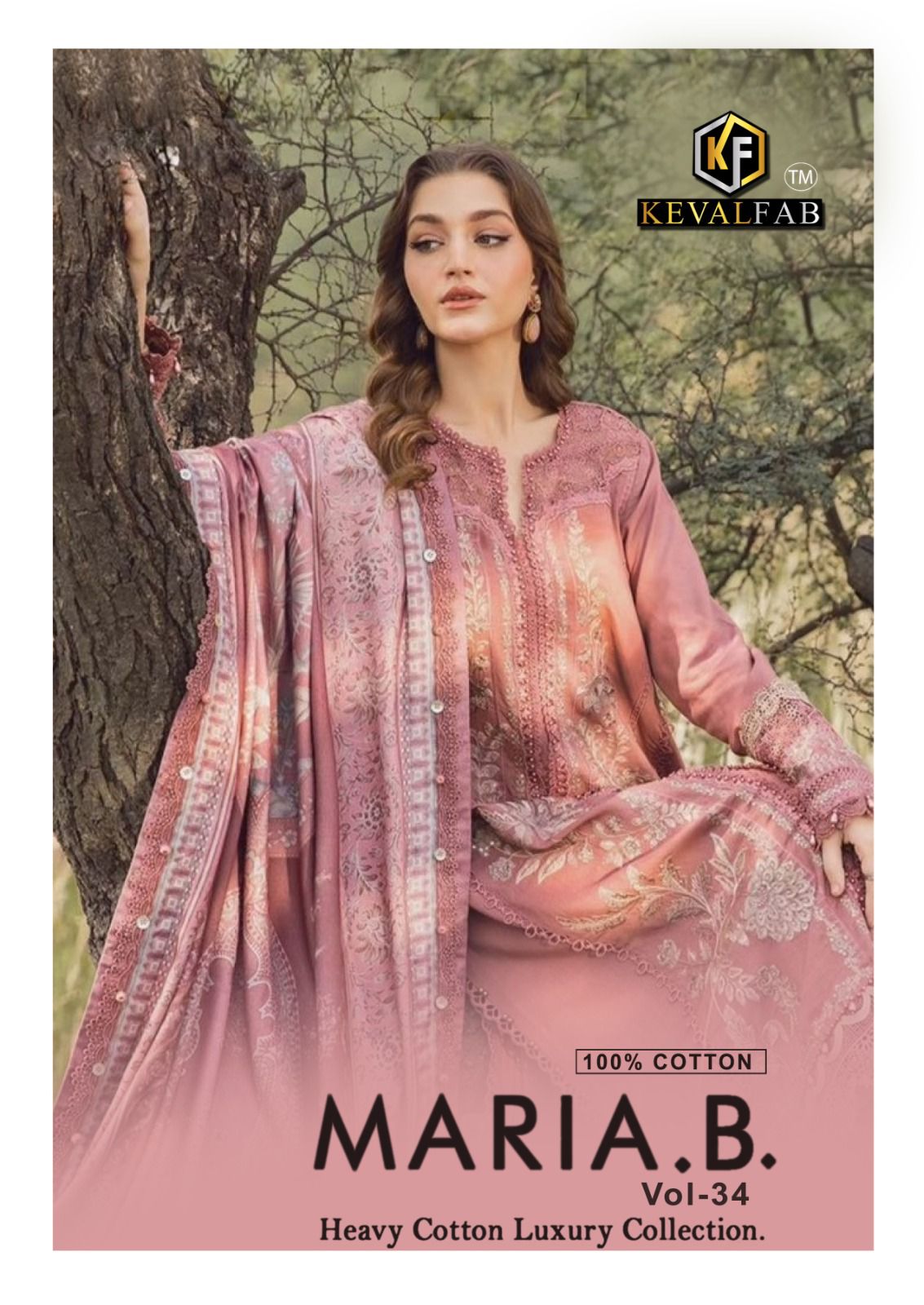 Maria B Vol 34 Heavy Cotton Luxury Collection Keval Fab Karachi Readymade Suits Supplier Ahmedabad