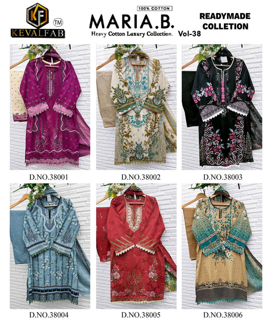 maria b vol 38 heavy cotton luxury collection keval fab karachi readymade suits supplier india