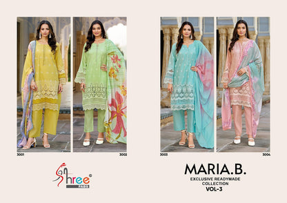 Maria B Vol 3 Shree Fabs Cambric Cotton Pakistani Readymade Suits Manufacturer Ahmedabad