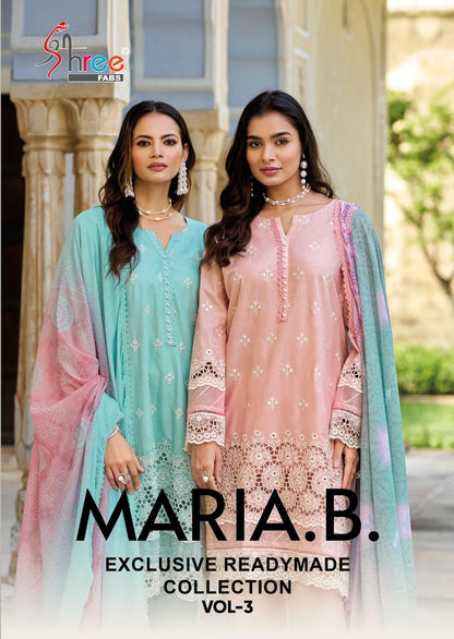 Maria B Vol 3 Shree Fabs Cambric Cotton Pakistani Readymade Suits Manufacturer Ahmedabad