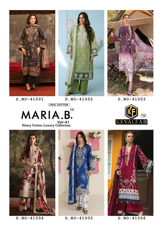 Maria B Vol 41 Keval Fab Cotton Karachi Salwar Suits Manufacturer Gujarat