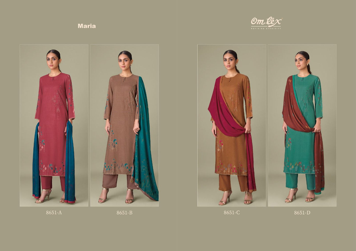 Maria Omtex Pashmina Suits Exporter Gujarat