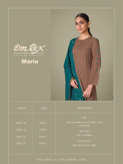 Maria Omtex Pashmina Suits Exporter Gujarat