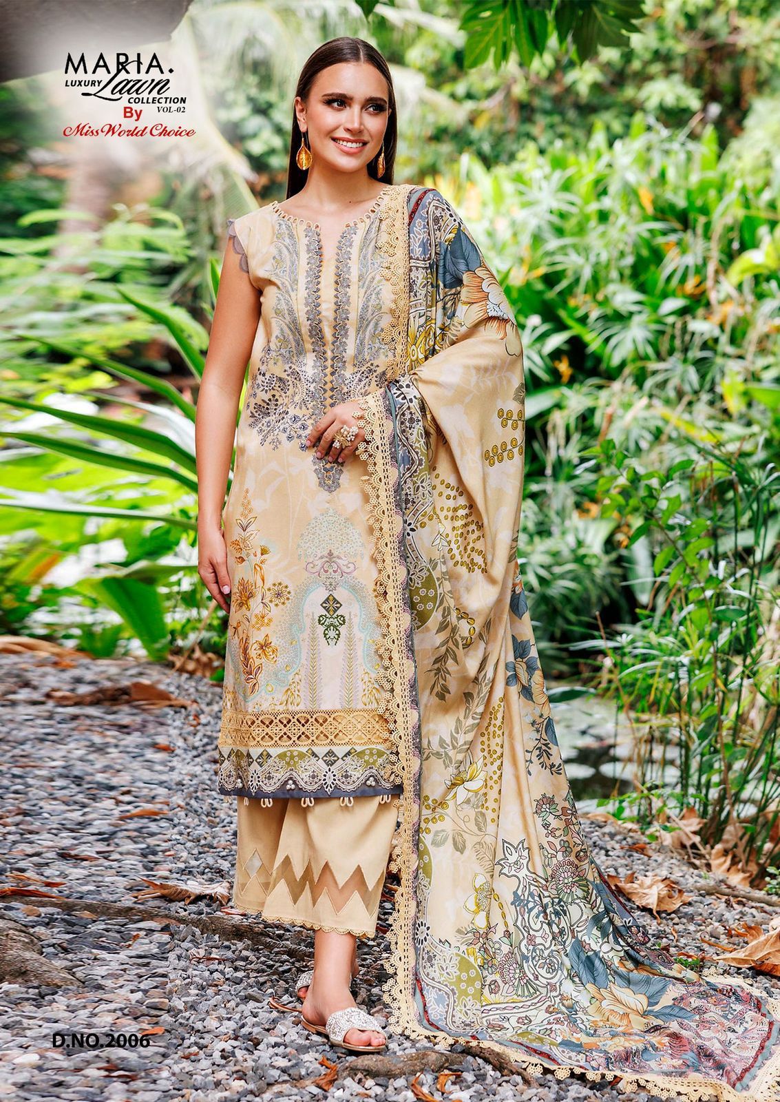 Maria Vol 2 Luxury Lawn Collection Miss World Choice Cotton Karachi Salwar Suits Manufacturer Ahmedabad