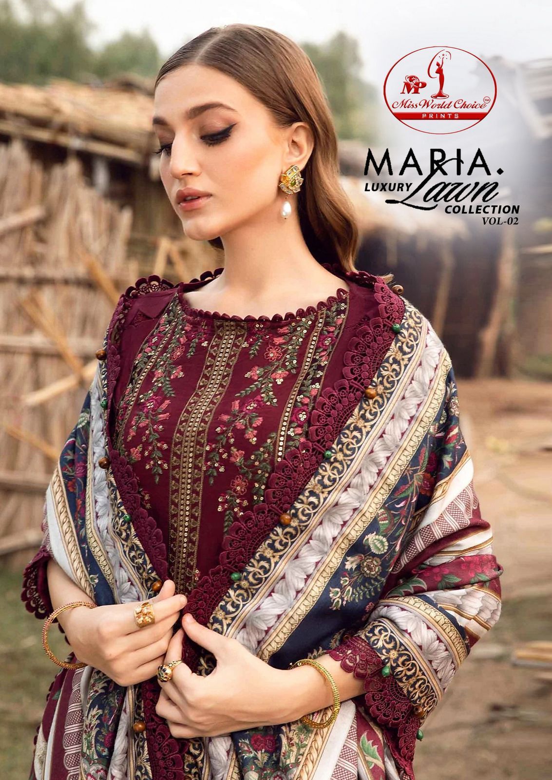Maria Vol 2 Luxury Lawn Collection Miss World Choice Cotton Karachi Salwar Suits Manufacturer Ahmedabad