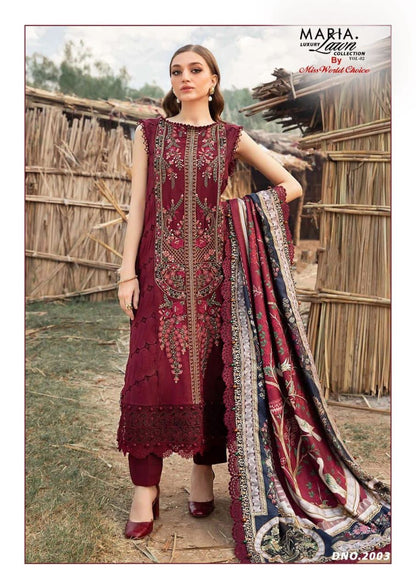 Maria Vol 2 Luxury Lawn Collection Miss World Choice Cotton Karachi Salwar Suits Manufacturer Ahmedabad