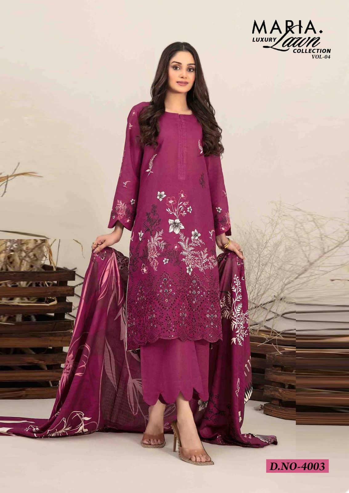 Maria Vol 4 Miss World Choice Heavy Lawn Karachi Salwar Suits Wholesale Price