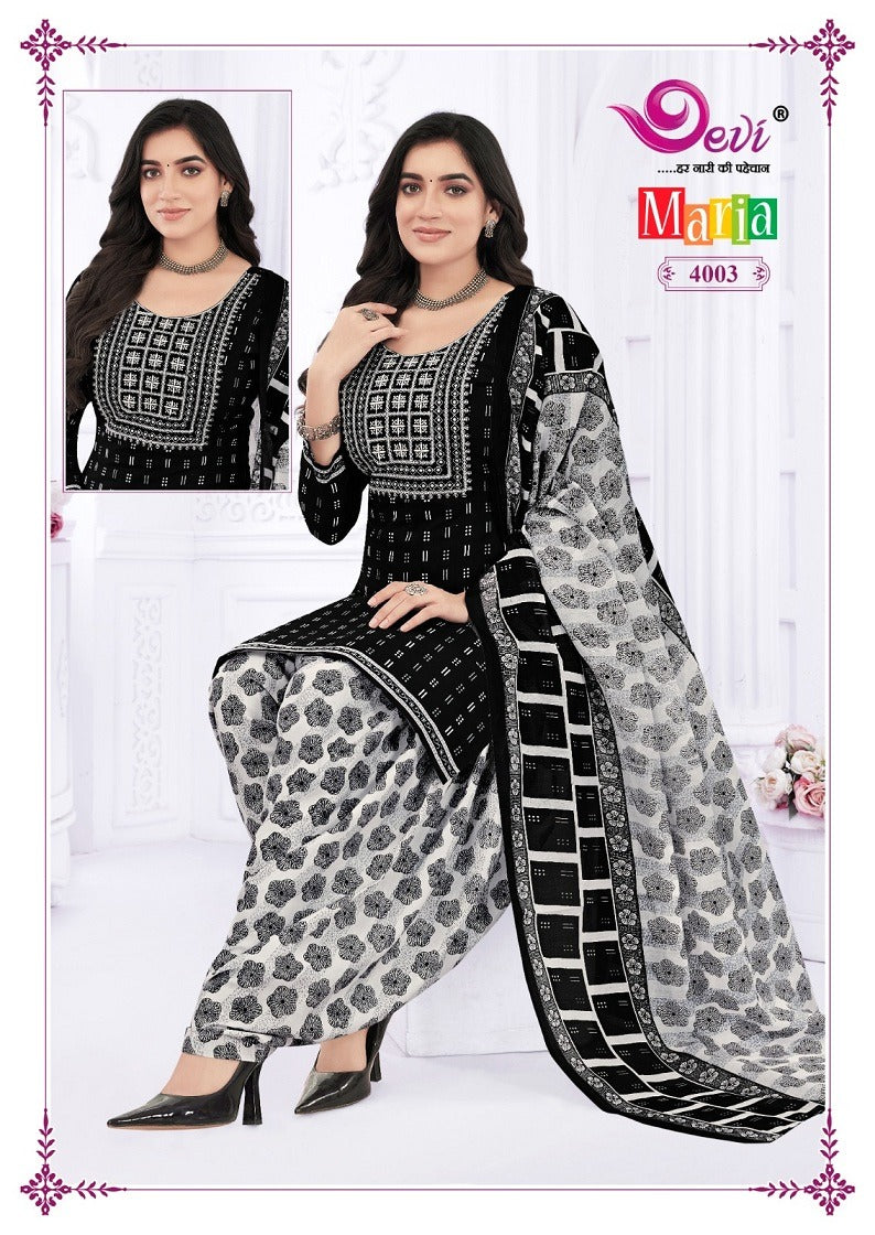 Maria Vol 4 With Lining Devi Indo Readymade Cotton Patiyala Suits Supplier