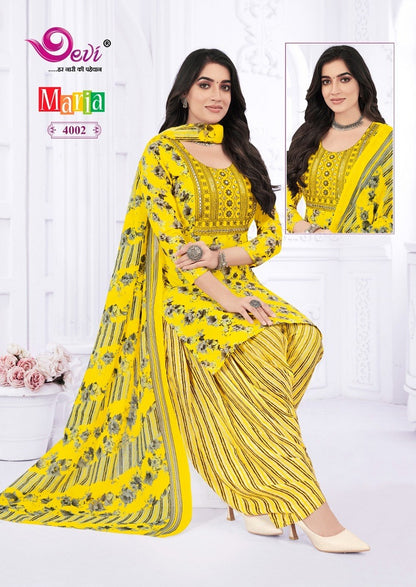 Maria Vol 4 With Lining Devi Indo Readymade Cotton Patiyala Suits Supplier