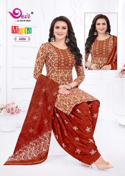 Maria Vol 4 With Lining Devi Indo Readymade Cotton Patiyala Suits Supplier