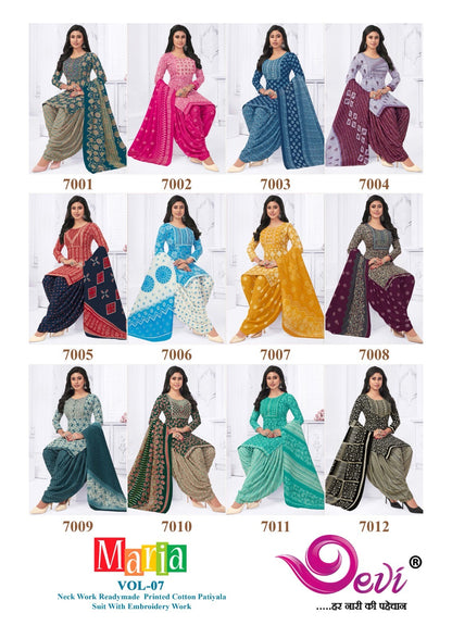 Maria Vol 7 With Lining Devi Indo Readymade Cotton Patiyala Suits Supplier Ahmedabad
