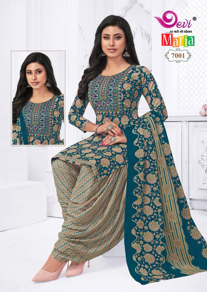 Maria Vol 7 With Lining Devi Indo Readymade Cotton Patiyala Suits Supplier Ahmedabad