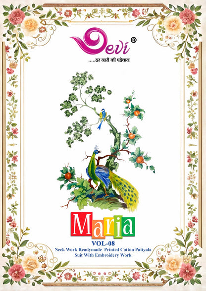 Maria Vol 8 With Lining Devi Indo Readymade Cotton Patiyala Suits Supplier