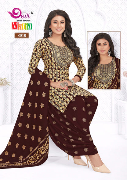 Maria Vol 8 With Lining Devi Indo Readymade Cotton Patiyala Suits Supplier
