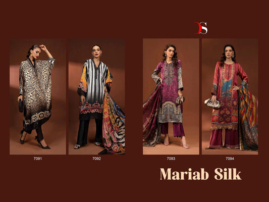 Mariab Silk Deepsy Japan Satin Karachi Salwar Suits Manufacturer Ahmedabad