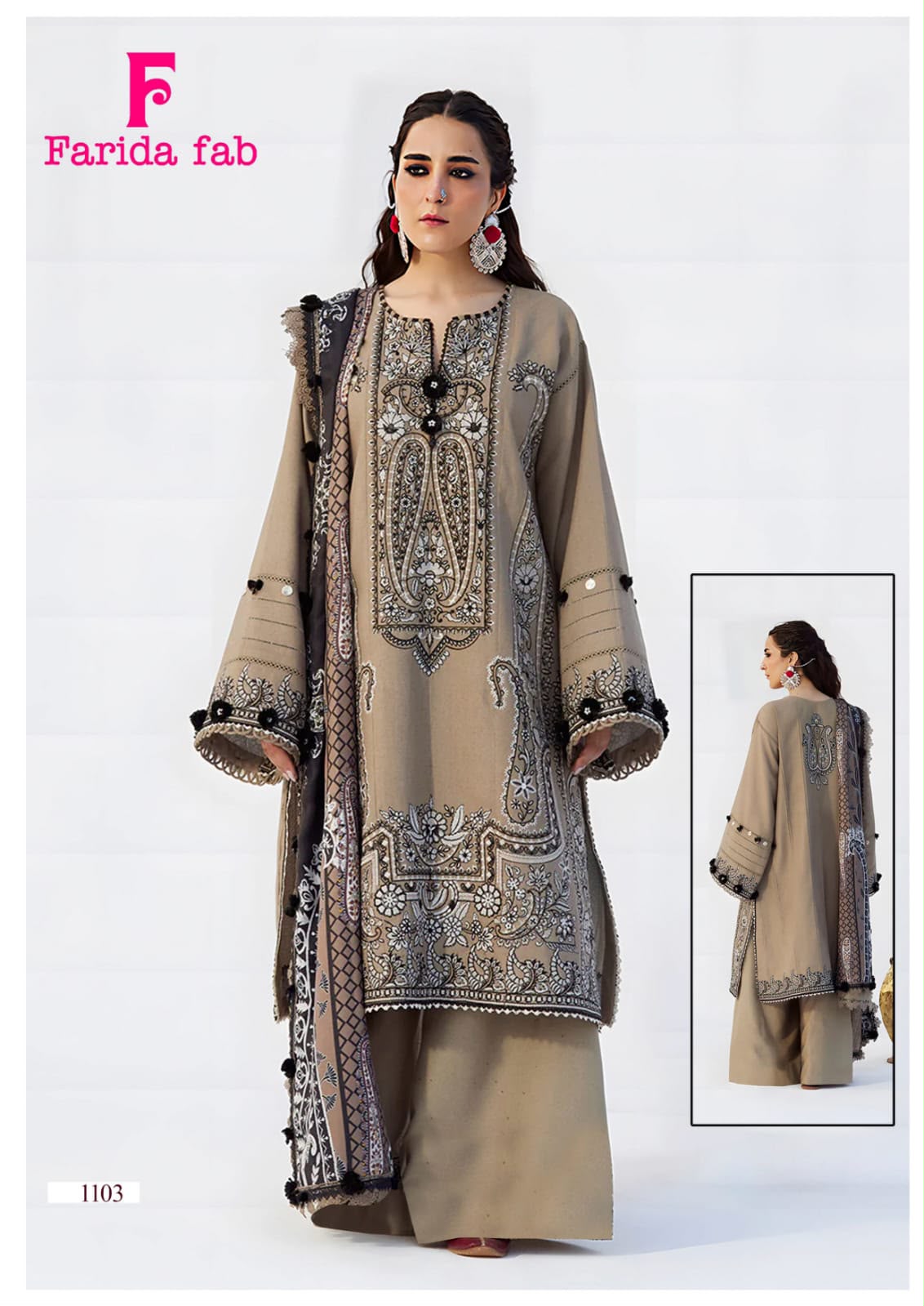 Mariab Vol 11 Farida Fab Lawn Cotton Karachi Salwar Suits Wholesale Price