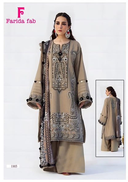 Mariab Vol 11 Farida Fab Lawn Cotton Karachi Salwar Suits Wholesale Price