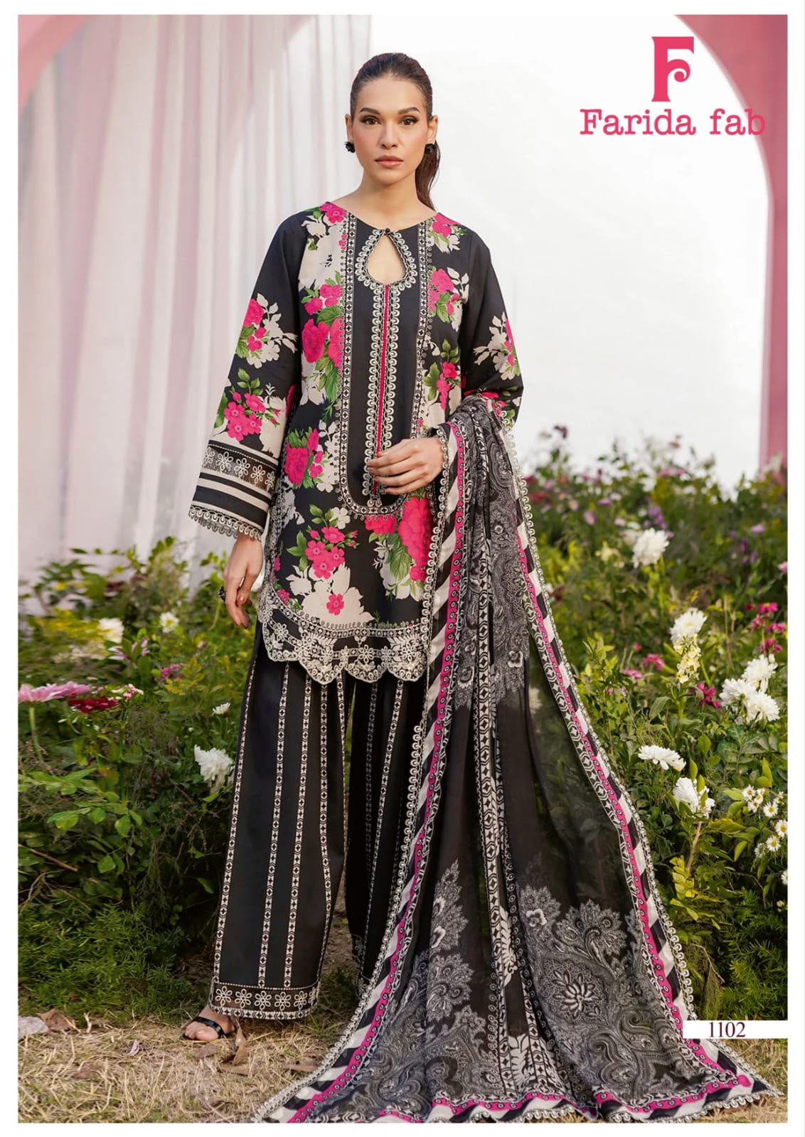 Mariab Vol 11 Farida Fab Lawn Cotton Karachi Salwar Suits Wholesale Price