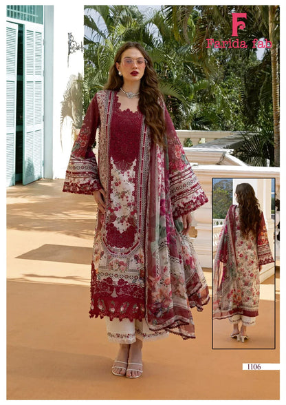 Mariab Vol 11 Farida Fab Lawn Cotton Karachi Salwar Suits Wholesale Price