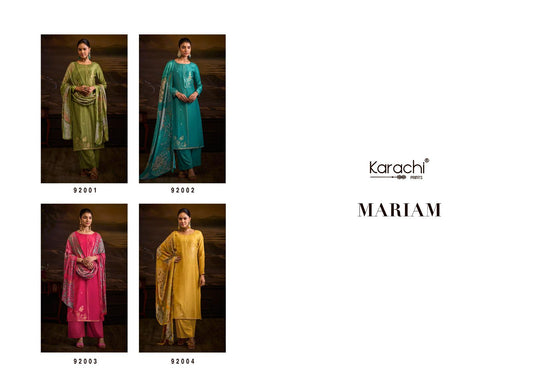 Mariam Karachi Prints Pure Viscose Muslin Pant Style Suits Wholesaler Gujarat