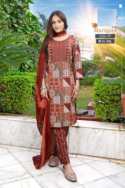 Marigold Jnx Rayon Readymade Pant Style Suits Exporter Gujarat