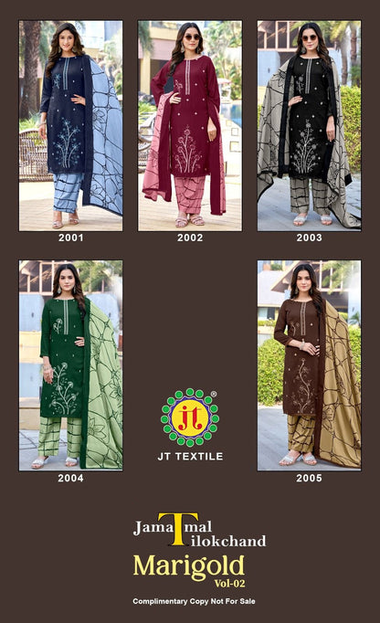 Marigold Vol 2 Jt Rayon Salwar Suits Exporter Ahmedabad