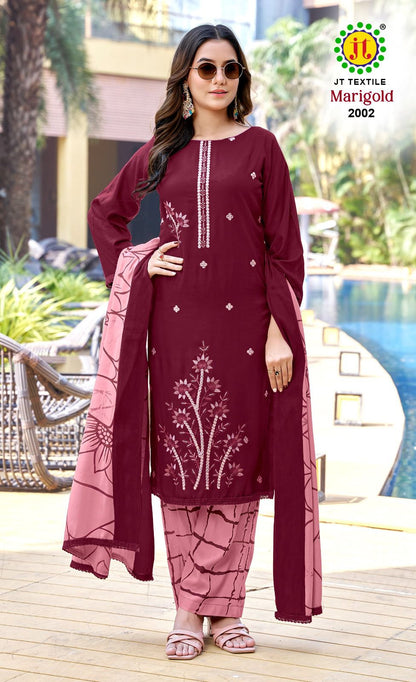 Marigold Vol 2 Jt Rayon Salwar Suits Exporter Ahmedabad