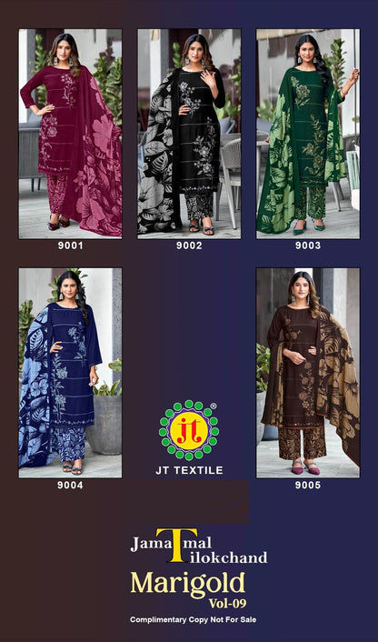 Marigold Vol 9 Jt Rayon Pant Style Suits Supplier Ahmedabad