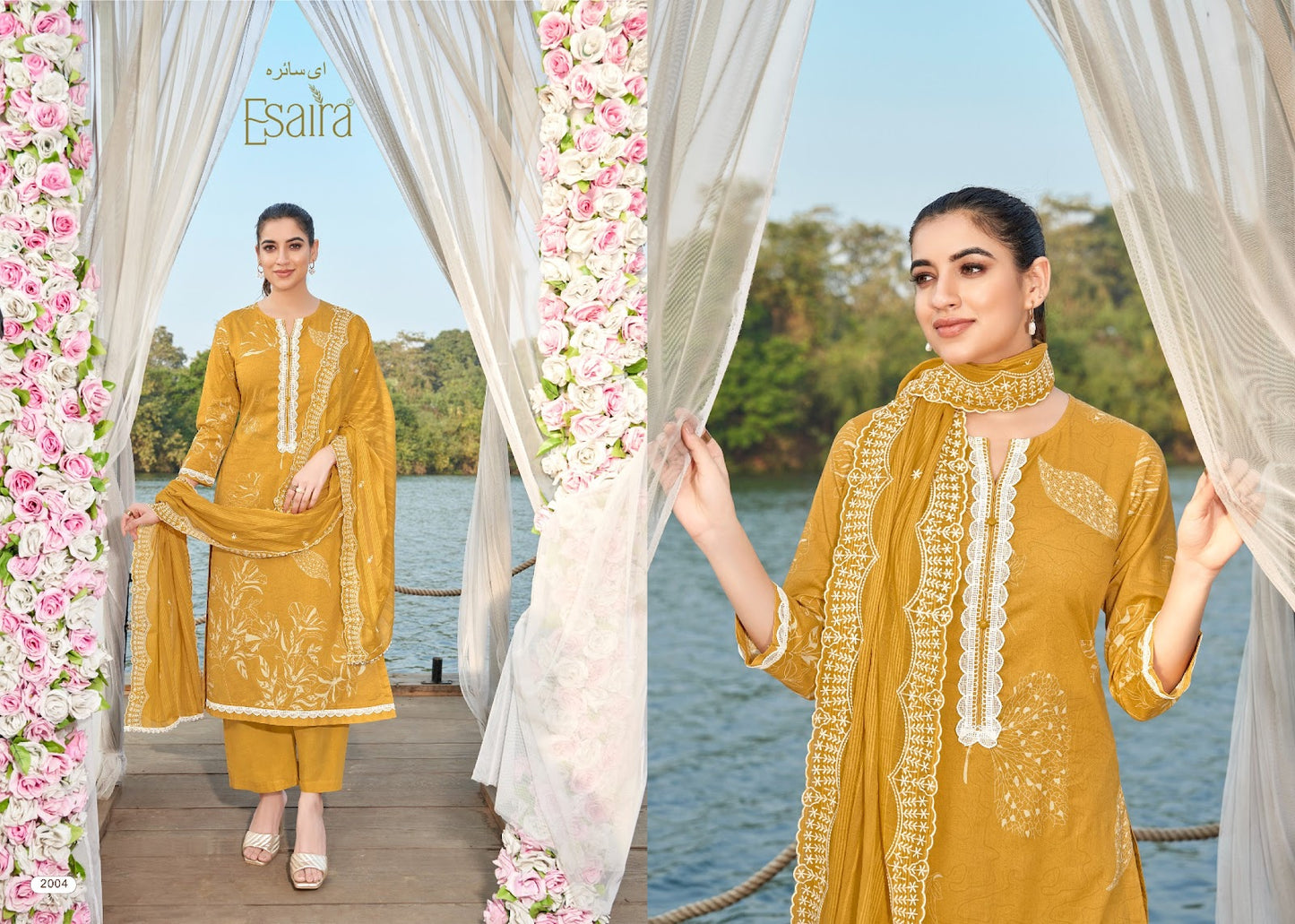 Marina Esaira Cotton Cambric Plazzo Style Suits Supplier India