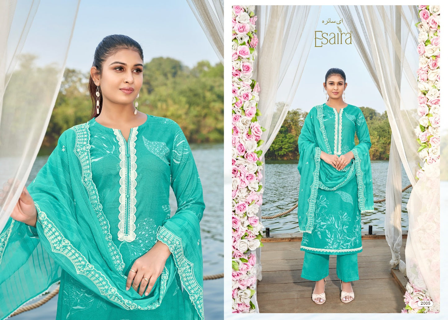 Marina Esaira Cotton Cambric Plazzo Style Suits Supplier India