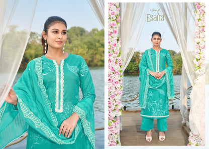 Marina Esaira Cotton Cambric Plazzo Style Suits Supplier India