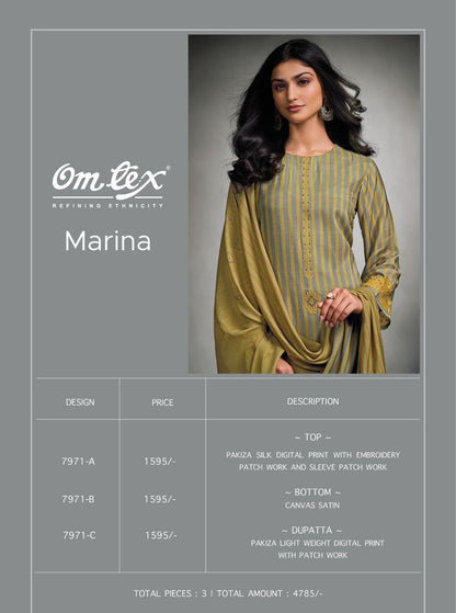 Marina Omtex Silk Pant Style Suits Wholesaler