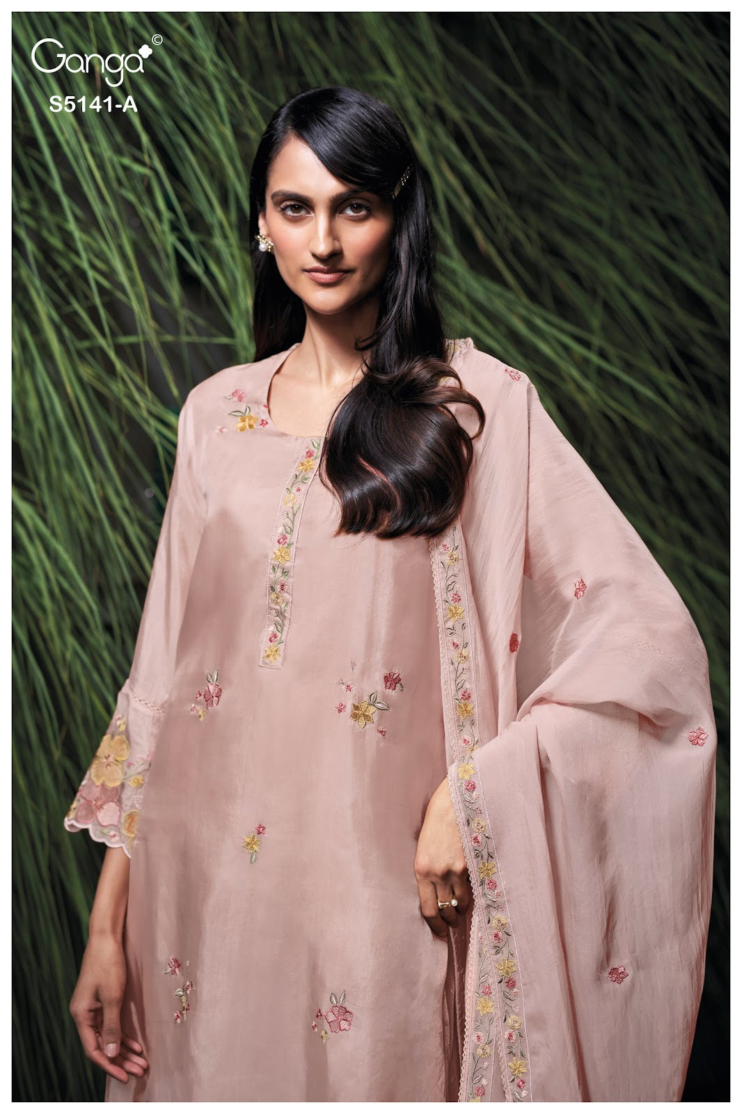 Marina S5141 Ganga Bemberg Silk Plazzo Style Suits Exporter
