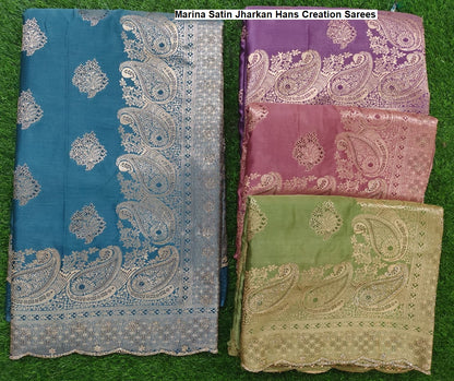 Marina Satin Jharkan Hans Creation Sarees Exporter Ahmedabad