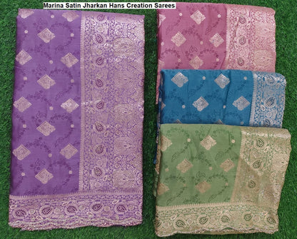 Marina Satin Jharkan Hans Creation Sarees Exporter Ahmedabad