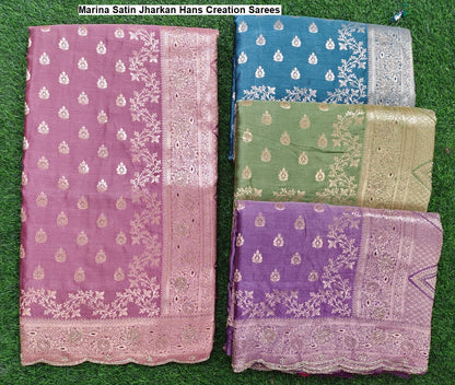 Marina Satin Jharkan Hans Creation Sarees Exporter Ahmedabad