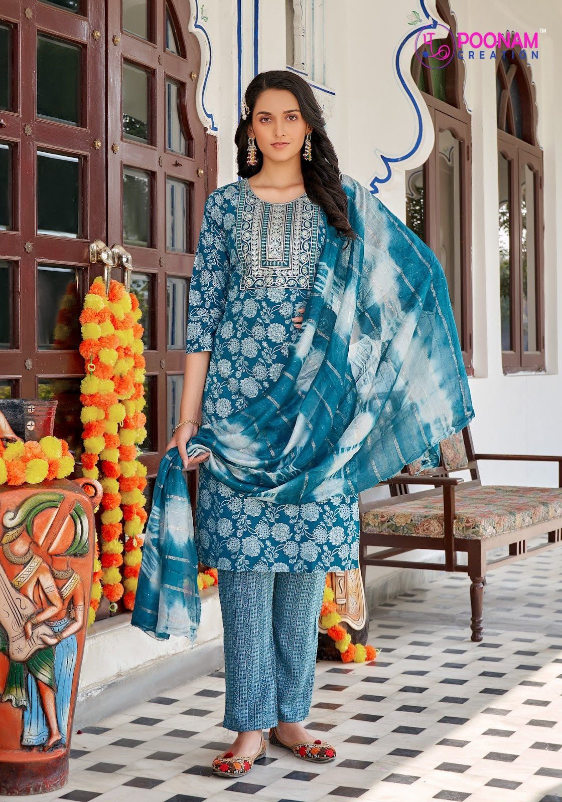 Marina Vol 5 Poonam Creation Capsule Readymade Pant Style Suits Exporter India