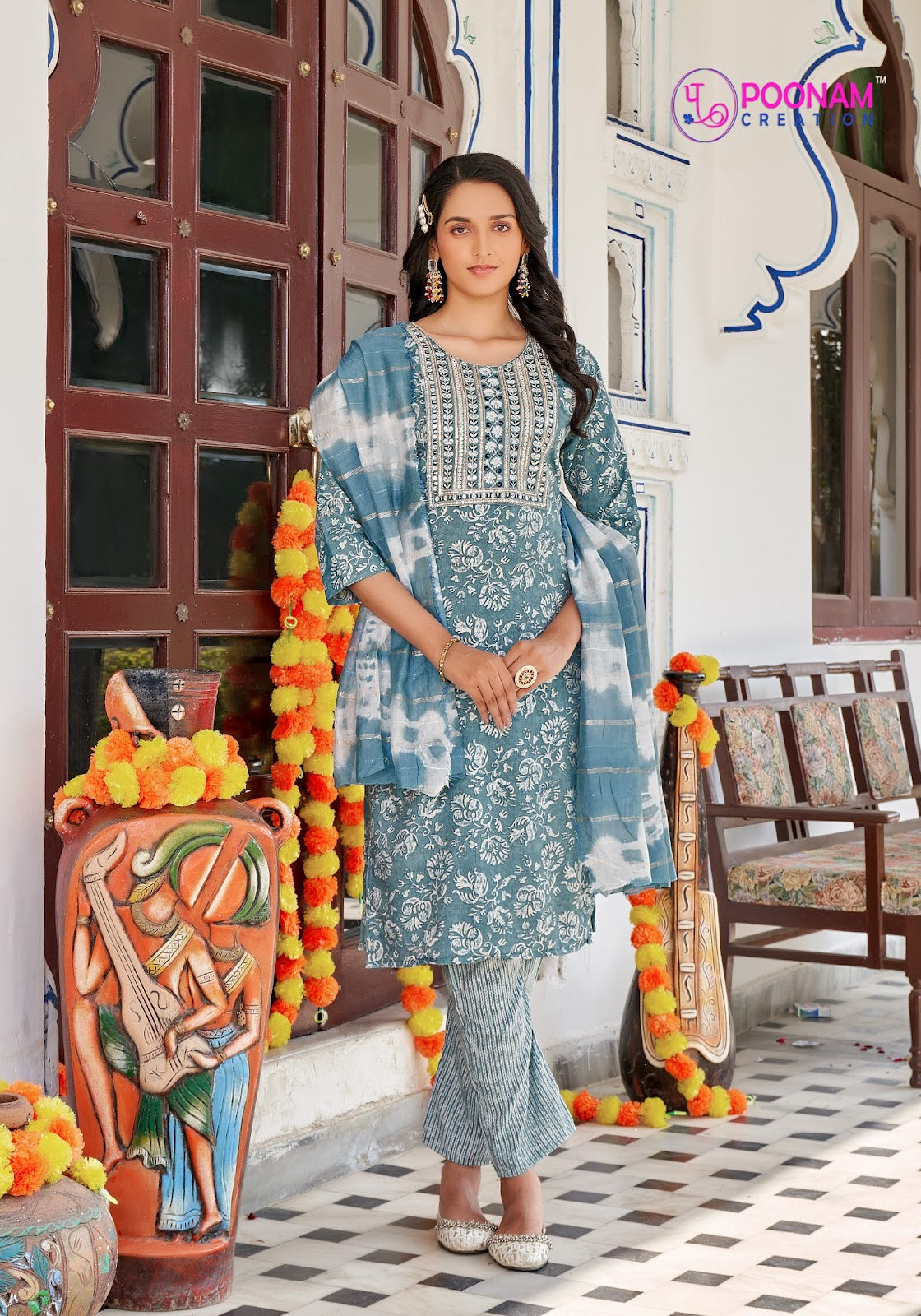 Marina Vol 5 Poonam Creation Capsule Readymade Pant Style Suits Exporter India