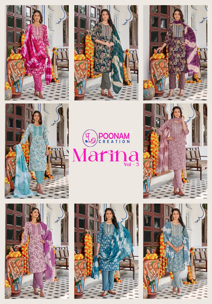 Marina Vol 5 Poonam Creation Capsule Readymade Pant Style Suits Exporter India