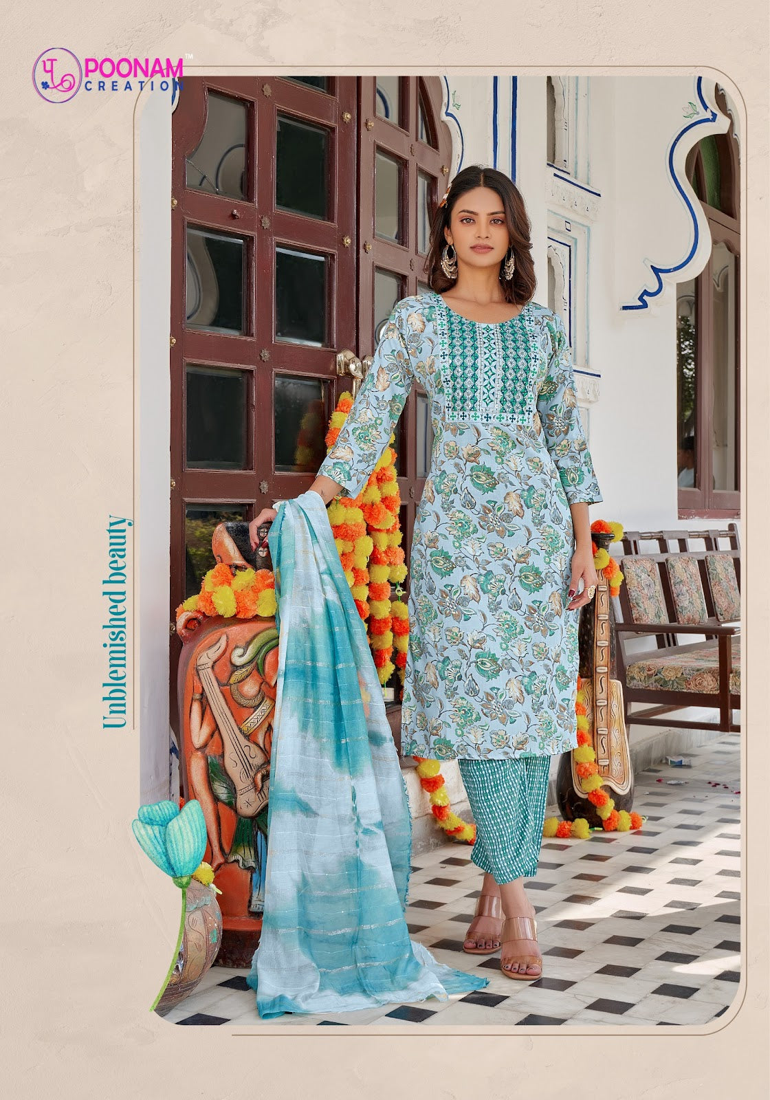 Marina Vol 5 Poonam Creation Capsule Readymade Pant Style Suits Exporter India