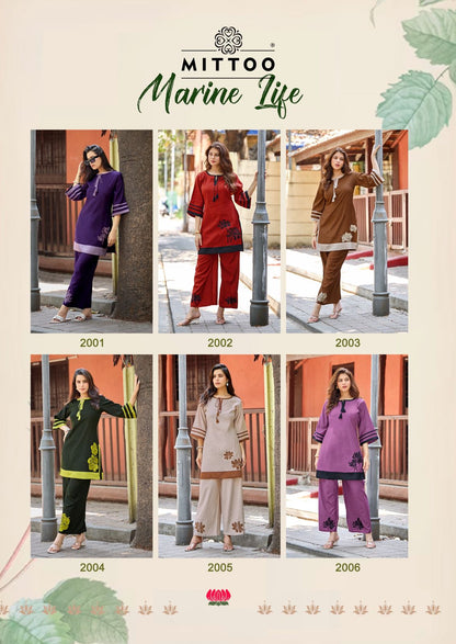 Marine Life Mittoo Viscose Weaving Co Ord Set Exporter Ahmedabad