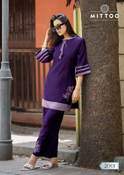 Marine Life Mittoo Viscose Weaving Co Ord Set Exporter Ahmedabad