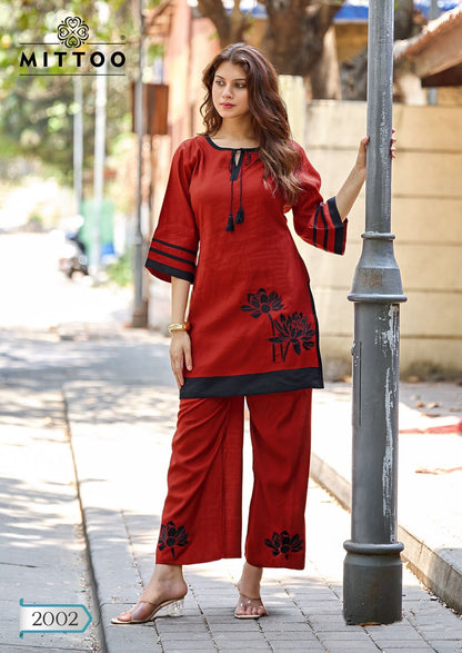 Marine Life Mittoo Viscose Weaving Co Ord Set Exporter Ahmedabad