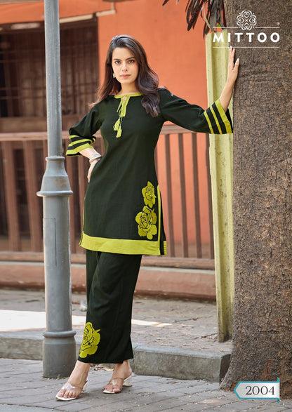 Marine Life Mittoo Viscose Weaving Co Ord Set Exporter Ahmedabad