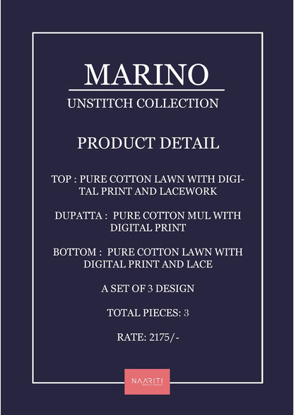 Marino Naariti Cotton Lawn Pakistani Salwar Suits Wholesale Rate