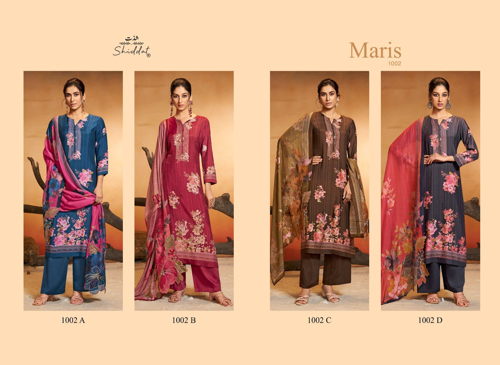 Maris 1002 Shiddat Muslin Pant Style Suits Supplier India