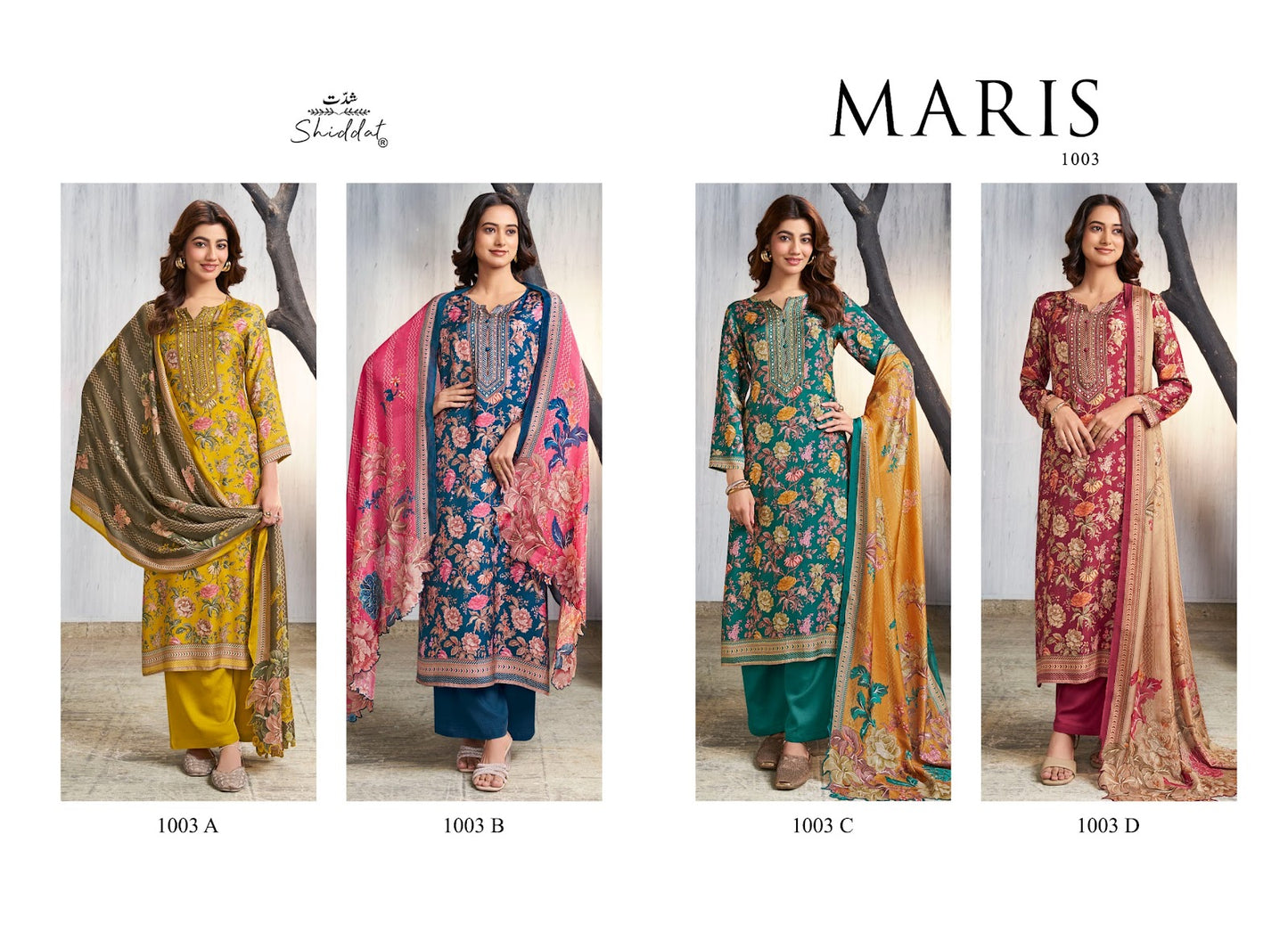 Maris 1003 Shiddat Muslin Pant Style Suits Wholesale