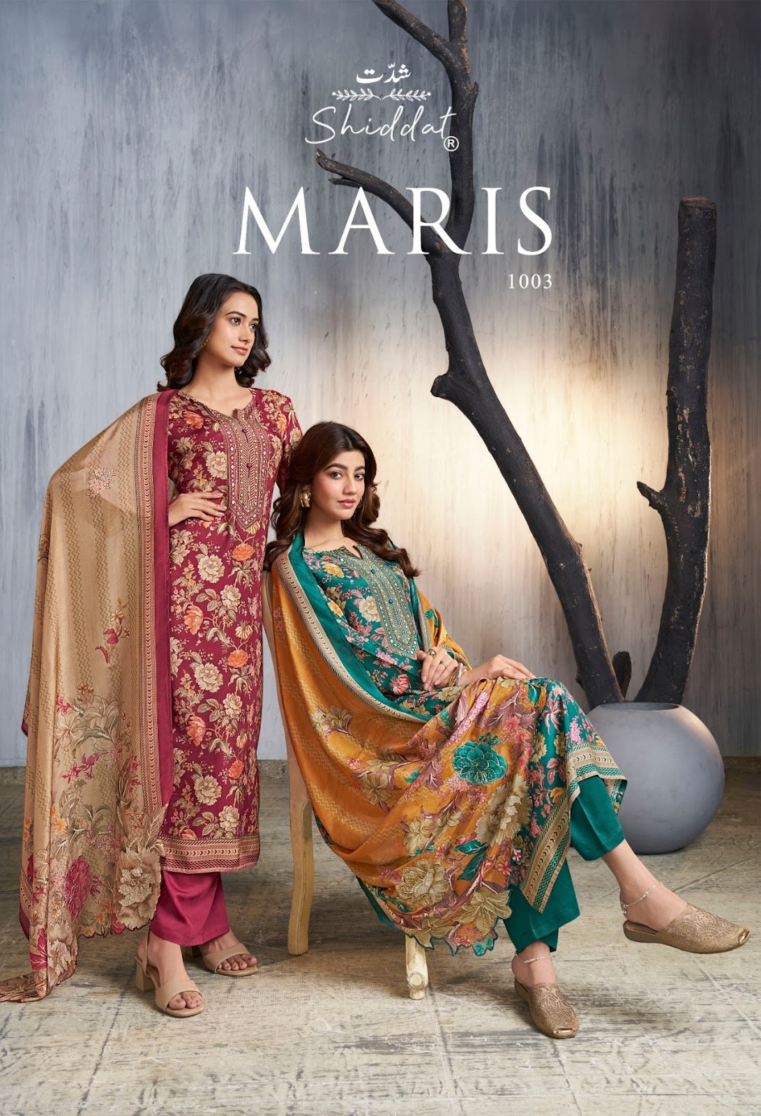 Maris 1003 Shiddat Muslin Pant Style Suits Wholesale