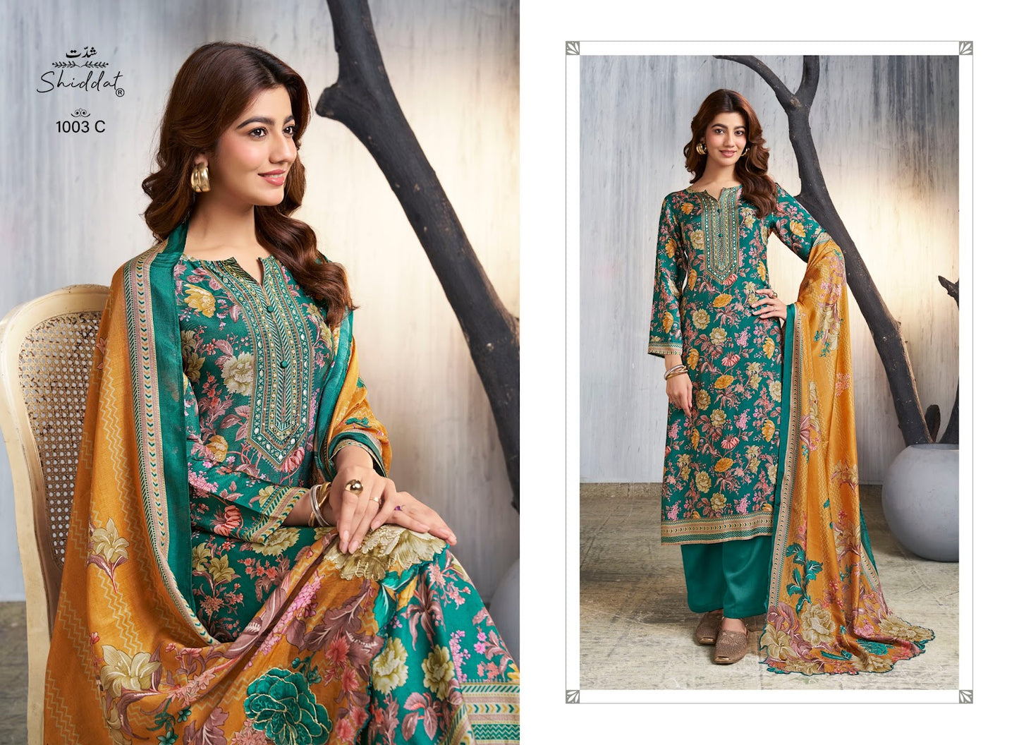 Maris 1003 Shiddat Muslin Pant Style Suits Wholesale